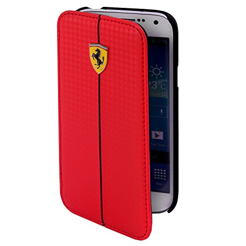 Ferrari Booktype Cellphone Case for Samsung Galaxy S4 Mini (Red Carbon)