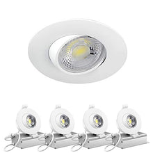 Load image into Gallery viewer, 4Pack 3 inch Dimmable Gimbal Recessed LED Downlight 8W (65W Equiv.) No Can Needed, IC Rated, ENERGY STAR 5000K Daylight White 750lm Adjustable LED Retrofit Lighting Fixture
