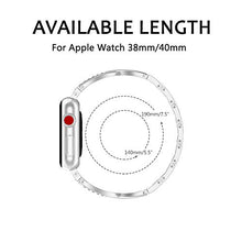 Load image into Gallery viewer, Yolovie Stainless Steel Band Compatible for Apple Watch Bands 40mm 38mm Women Rhinestone Bling Wristband Metal Bracelet Sport Strap with Removal Links for iWatch Series 5 4 3 2 1 - Silver
