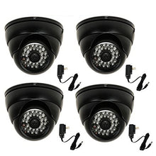 Load image into Gallery viewer, VideoSecu 4 Pack Built-in 1/3&quot; Effio CCD 700TVL Outdoor Dome Security Cameras Day Night Vision Wide Angle 28 IR Infrared LEDs with Power Supplies and Free Security Warning Decals MJO
