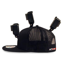Load image into Gallery viewer, ActionHat Black Flat Bill - Patented Floating Hat Mount Compatible for GoPro Hero 9/8/7/6/5/4/3 Action Camera
