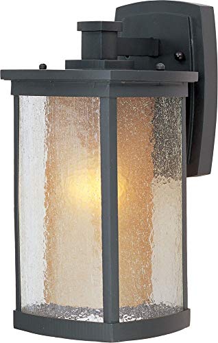 Maxim 3153CDWSBZ Bungalow 1-Light Wall Lantern, Bronze Finish, Seedy/Wilshire Glass, MB Incandescent Incandescent Bulb , 60W Max., Dry Safety Rating, Standard Dimmable, Glass Shade Material, Rated Lum
