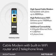 Load image into Gallery viewer, NETGEAR Nighthawk Cable Modem Wi-Fi Router Combo with Voice C7100V - Supports Cable Plans Up to 400 Mbps, 2 Phone lines, AC1900 Wi-Fi Speed, DOCSIS 3.0
