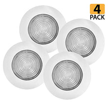 Load image into Gallery viewer, [4-Pack] 6&quot; White Metal Shower Trim with Fresnel Glass Lens - for Wet Locations - for 6&quot; Recessed Can Lights - UL Listed (White-Fresnel (4-Pack))
