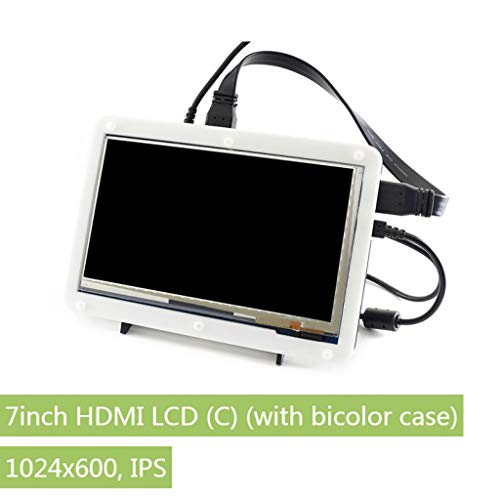 7inch HDMI LCD Raspberry pi Capacitive Touch Screen Display 1024600 Resolution Supports Various Systems for Raspberry pi/BeagleBone Black/Banana Pi with Bicolor Holder Case