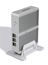 Load image into Gallery viewer, Kingdel Win 10 Mini Desktop Computer, Fanless HTPC with Intel Celeron N3150 CPU Quad Core 2.08GHz, 4GB RAM, 64GB SSD, 2LAN, 2HD Ports, 4USB 3.0, Wi-Fi
