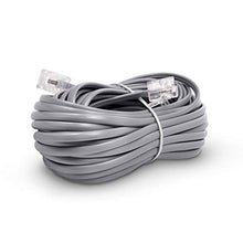 Load image into Gallery viewer, Phone Line Cord 25 Feet - Modular Telephone Extension Cord 25 Feet - 2 Conductor (2 pin, 1 line) Cable - Works Great with FAX, AIO, and Other Machines - Grey
