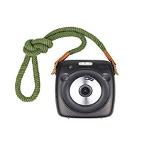 LXH Soft Cotton with Leather Camera Shoulder Neck Strap for Mirrorless Digital Camera Leica Canon Fuji Nikon Olympus Panasonic Pentax Sony 39inch Long Style (Long Strap-Green)