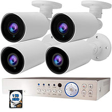 Load image into Gallery viewer, Evertech 8 Channel HD DVR Home Security Outdoor Surveillance System w/ 4 pcs 4in1 AHD TVI CVI Analog 1080P Bullet Security System 1 TB Hard Drive
