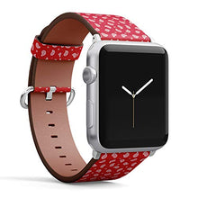 Load image into Gallery viewer, Compatible with Big Apple Watch 42mm, 44mm, 45mm (All Series) Leather Watch Wrist Band Strap Bracelet with Adapters (Red Bandana Traditional)
