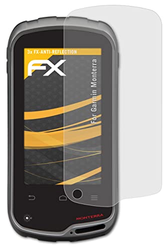 atFoliX Screen Protector Compatible with Garmin Monterra Screen Protection Film, Anti-Reflective and Shock-Absorbing FX Protector Film (3X)