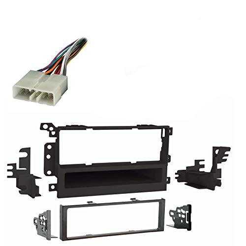 Compatible with Chevy Full Size Van Express 2001 2002 Single DIN Stereo Harness Radio Dash Kit
