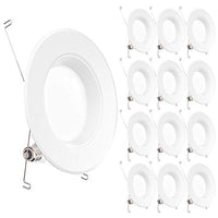 Sunco Lighting 12 Pack 5/6 Inch LED Recessed Downlight, Baffle Trim, Dimmable, 13W=75W, 2700K Soft White, 965 LM, Damp Rated, Simple Retrofit Installation - UL + Energy Star