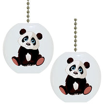 Load image into Gallery viewer, Set of 2 Baby Panda Animal Ceramic Fan Pulls
