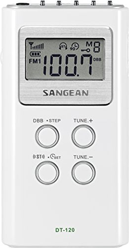Sangean Dt 120 Am/Fm Stereo Pll Synthesized Pocket Receiver, White