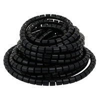 Aexit 15mm Dia Electrical equipment Flexible Spiral Tube Cable Wire Wrap Black 8.5 Meters Long with Clip