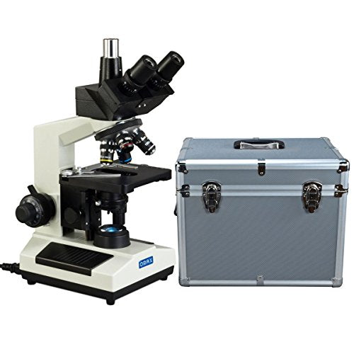 OMAX 40X-2500X Trinocular Compound Replaceable LED Microscope with Aluminum Carrying Case