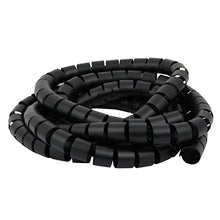 Load image into Gallery viewer, Aexit Flexible Spiral Electrical equipment Tube Cable Wire Wrap Black Manage Cord 30mm Dia x 3 Meter Long with Clip
