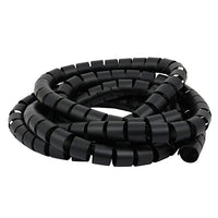 Aexit Flexible Spiral Electrical equipment Tube Cable Wire Wrap Black Manage Cord 30mm Dia x 3 Meter Long with Clip