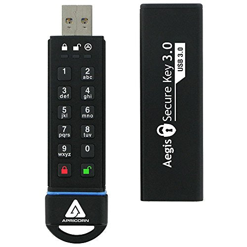 Apricorn Aegis Secure Key - USB 3.0 Flash Drive, ASK-256-60GB Encrypted USB Memory MM1276 ASK3-60GB
