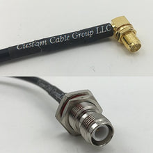 Load image into Gallery viewer, 12 inch RG188 RP-SMA FEMALE ANGLE to RP-TNC FEMALE BULKHEAD Pigtail Jumper RF coaxial cable 50ohm Quick USA Shipping
