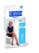 Load image into Gallery viewer, JOBST UltraSheer Thigh High with Lace Silicone Top Band, 15-20 mmHg Compression Stockings, Closed Toe, Large, Midnight Navy

