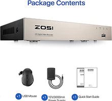 Load image into Gallery viewer, ZOSI 8CH 1080P Surveillance DVR Video recorders with 1TB Hard Drive Supports 4-in-1 HD-TVI CVI CVBS AHD 960H Security Cameras, Motion Detection, Remote Viewing (Renewed)
