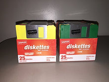 Load image into Gallery viewer, Staples 50/Pack 3.5 in. 1.44MB Multi-Colored Floppy Diskettes, PC/IBM Formatted
