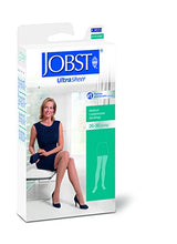 Load image into Gallery viewer, JOBST UltraSheer Thigh High with Lace Silicone Top Band, 20-30 mmHg Compression Stockings, Closed Toe, X-Large, Midnight Navy
