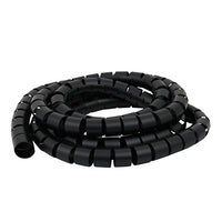 Aexit Flexible Spiral Electrical equipment Tube Cable Wire Wrap Black Manage Cord 30mm Dia x 2.5 Meter Long with Clip