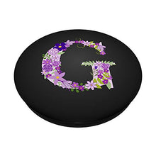 Load image into Gallery viewer, Floral Letter G Monogram Indigo Orchid Flowers PopSockets PopGrip: Swappable Grip for Phones &amp; Tablets

