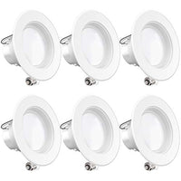 Sunco Lighting 6 Pack 4 Inch LED Recessed Downlight, Baffle Trim, Dimmable, 11W=60W, 4000K Cool White, 660 LM, Damp Rated, Simple Retrofit Installation - UL + Energy Star