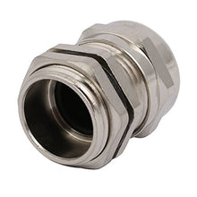Load image into Gallery viewer, Aexit M20x1.5mm Thread Transmission 5mm Dia 2 Holes Metal Cable Gland Joint Silver Tone 5pcs
