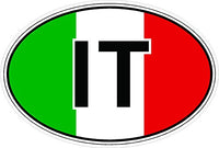 Oval Country Initial with Flag Italy 3x5 inches America United States Color Sticker State Decal Vinyl - Made and Shipped in USA