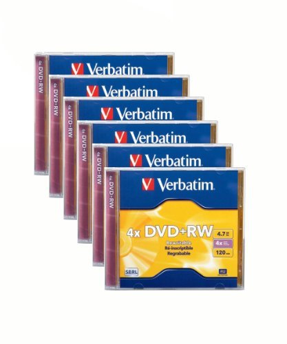 Verbatim America (94520) 6-Pack DVD Rewritable Media DVD+RW 4x 4.70GB with Jewel Case
