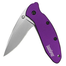 Load image into Gallery viewer, Kershaw Scallion Purple Folding Knife (1620PUR), 2.4&quot; Bead-Blasted 420HC Steel Blade, Anodized Aluminum Handle, SpeedSafe Assisted Open, Flipper, Liner and Tip Lock, Single-Position Pocketclip; 2.5 OZ
