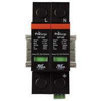 ASI ASISP180-2P UL 1449 4th Ed. DIN Rail Mounted Surge Protection Device, Screw Clamp Terminals, 120 Vac, Pluggable MOV Module