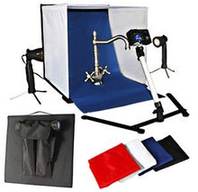 Load image into Gallery viewer, KAEZI 16&quot; Photo Studio Tent in a Box Light Cube - 1 Tent, 2 Light Set, 1 Stand, 1 Case
