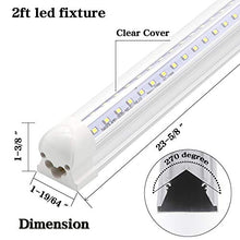 Load image into Gallery viewer, KALINA T8 V-Shape Integrated Single Fixture, 2FT Led Tube Light, 1680lm, 6000k White, 15W, Utility Shop Light, Ceiling and Under Cabinet Light, Corded Electric with Built-in ON/Off Switch (Pack of 2)
