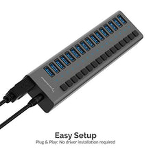 Load image into Gallery viewer, Sabrent 16-Port USB 3.0 Data HUB and Charger with Individual switches [90 Watts] (HB-PU16)
