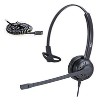 MKJ RJ9 Telephone Headset with Noise Cancelling Microphone Corded Phone Headset for Office Phones for Avaya 1408 9508 Altigen Polycom 430 Gigaset Aastra 6753i Toshiba Fanvil Mitel Nortel etc