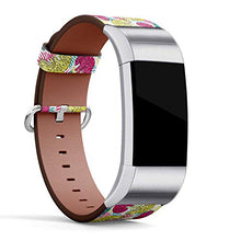 Load image into Gallery viewer, Replacement Leather Strap Printing Wristbands Compatible with Fitbit Charge 2 - Colorful Chameleons in Cartoon Style Pattern
