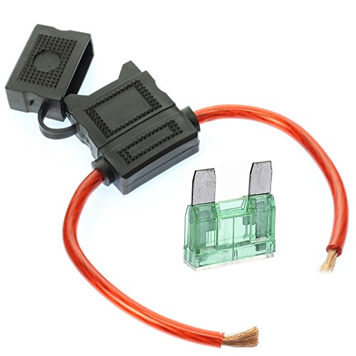 VOODOO (1) 8 Gauge Maxi Inline Fuse Holder Fuseholder with Cover and (2ea 100 Amp Fuses)