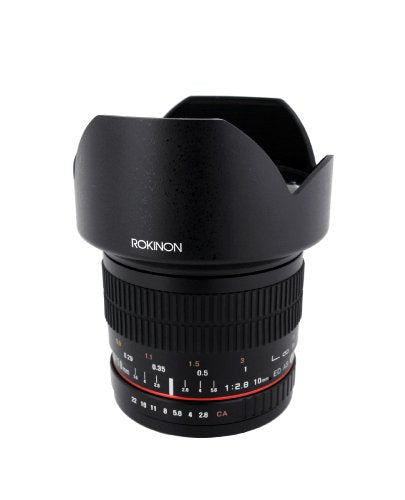Rokinon 10mm F2.8 ED AS NCS CS Ultra Wide Angle Fixed Lens for Sony E-Mount (NEX) Cameras (10M-E) , Black