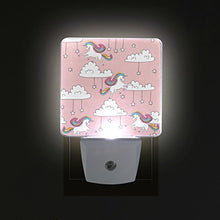 Load image into Gallery viewer, Naanle Set of 2 Unicorns Rainbow Cloud Stars Auto Sensor LED Dusk to Dawn Night Light Plug in Indoor for Adults

