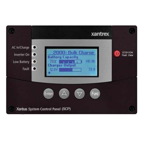 Xantrex 809-0921 Freedom SW Xanbus System Control Panel (SCP) For use with Freedom SW 2012 (815-2012) & Freedom SW 3012 (815-3012) Inverter/Chargers, Graphical 128x64 pixel LCD display