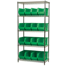 Load image into Gallery viewer, Akro-Mils 30265 AkroBins Plastic Storage Bin Hanging Stacking Containers, (18-Inch x 8.25-Inch x 9-Inch), Green, (6-Pack) (30265GREEN)
