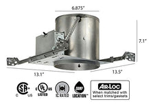 Load image into Gallery viewer, Juno Lighting IC23 W G 6-Inch IC Rated Universal Incandescent Housing with Floating Socket with Push in Electrical Connectors and Air-Loc Gasket, 6 Inches - No Plate, New Construction
