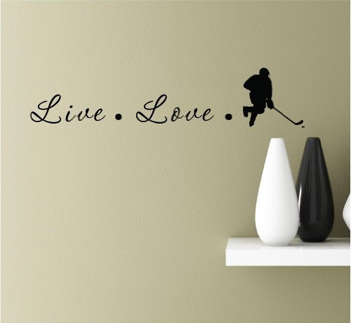 Live love hockey Vinyl Decal Matte Black Decor Decal Skin Sticker Laptop