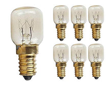 Load image into Gallery viewer, CTKcom 15W E14 Base 4173175 Oven Light Bulbs(6 Pack)- Microwave Light Bulbs 120V Heat Resistant Bulbs 300&#39;C,Warm White Incandescent Light Bulb 360 Beam Angle,110-130V,6 Pcs
